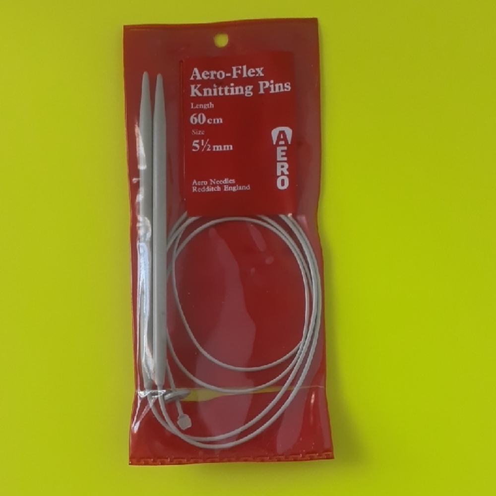 Aero-Flex Knitting PIins 60cm Length 5 1/2mm Size Redditch England